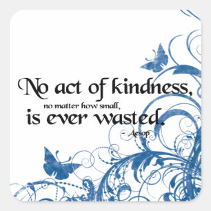 kindness butterfly swirl square sticker