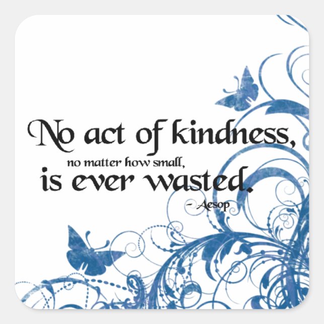 kindness butterfly swirl square sticker (Front)