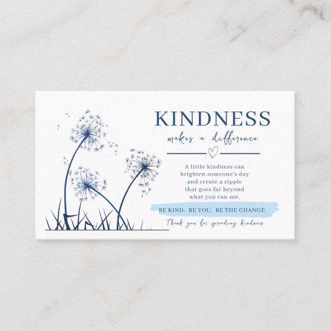Kindness Card – Inspirational Reminder to Be Kind, (Front)
