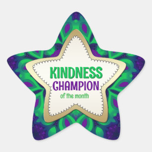 Kindness Champion of the Month Star Sticker