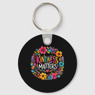 Kindness Colourful Flower Inspirational Quote Key Ring