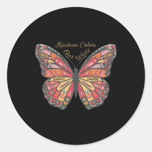 Kindness Colours Our World Inspirational Quote Sti Classic Round Sticker