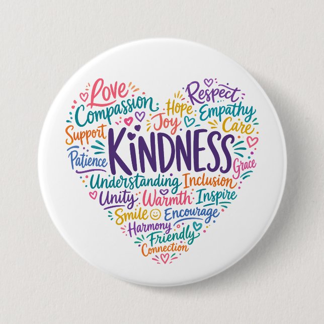 Kindness compassion empathy and respect 7.5 cm round badge (Front)