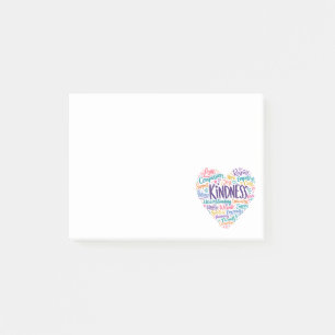 Kindness compassion empathy and respect post-it notes