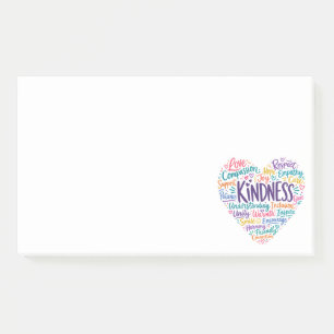 Kindness compassion empathy and respect post-it notes