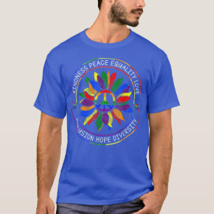 Kindness Equality Love LGBT Sunflower Rainbow Flag T-Shirt