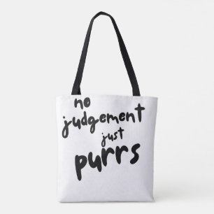 Kindness Feline Charm Black Typography Cat Lovers Tote Bag