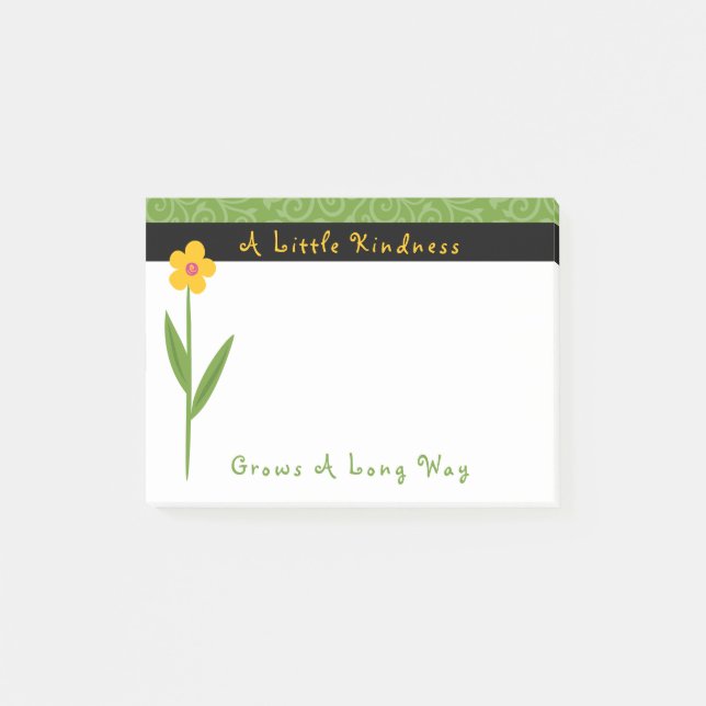 Kindness Grows Flowers Inspirational 4 X 3 Post-it Notes (Front)