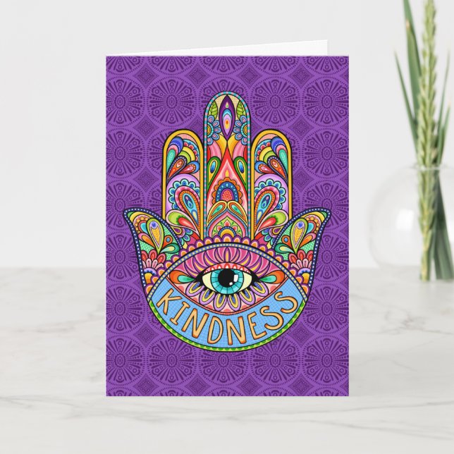 Kindness Hamsa Greeting Card (Front)
