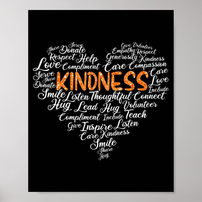Kindness Heart  World Kindness Day Be Kind Teacher Poster (Front)