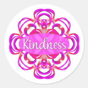Kindness in Pink Classic Round Sticker