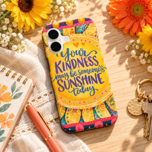 Kindness Inspirational Quote Colorful Floral Phone