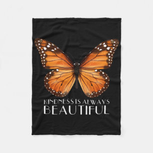 Kindness Is Always Beautiful Monarch Butterfly Gif Fleece Blanket