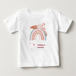 Kindness is beautiful Print Typography White Kids  Baby T-Shirt