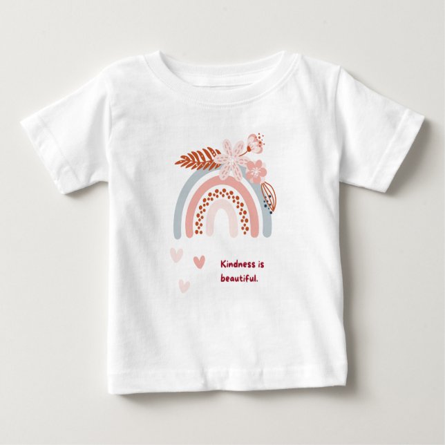 Kindness is beautiful Print Typography White Kids  Baby T-Shirt (Front)