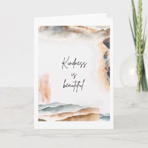 Kindness Is Beautiful Watercolor Mountain Poster Card