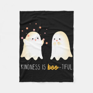 Kindness Is Boo Tiful Teacher Cute Ghost Halloween Fleece Blanket