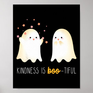 Kindness Is Boo Tiful Teacher Cute Ghost Halloween Poster
