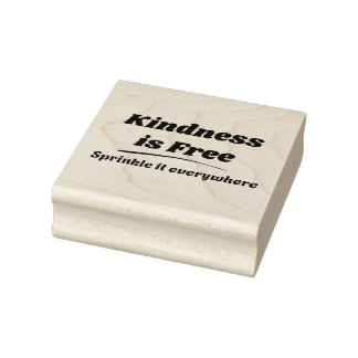 Kindness Is Free Sprinkle It Everywhere Black Typo Rubber Stamp