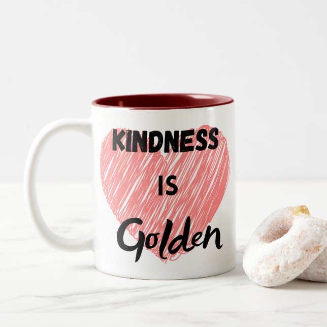 Kindness is golden Two-Tone coffee mug (With Donut)