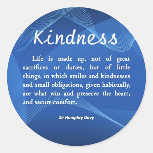 Kindness is Life Classic Round Sticker (Front)