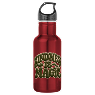 Kindness Is Magic 3D Groovy Red Water Bottle