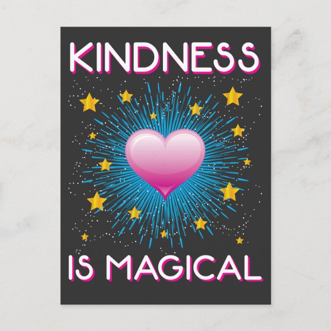 Kindness is magical Inspirational Rainbow Postcard (Front)