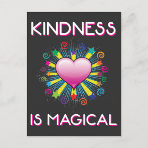 Kindness is magical Rainbow Star Inspirational Postcard