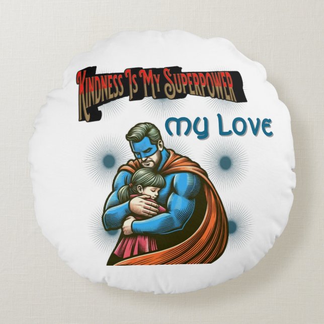 Kindness Is My Superpower Throw Pillow  (Front)