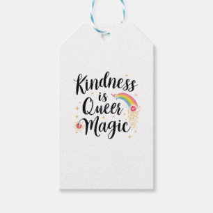 Kindness Is Queer Magic Rainbow Quote Sticker Gift Tags