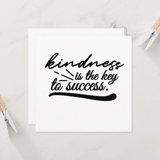 Kindness is the key to success quote invitation (Front/Back In Situ)