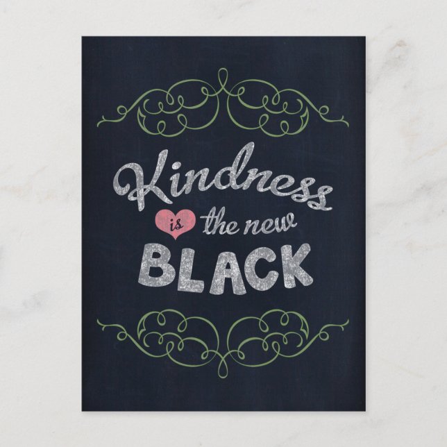 Kindness is the New Black Inspirational Postcard (Front)