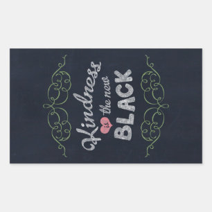 Kindness is the New Black Inspirational Rectangular Sticker