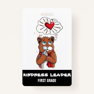 Kindness Leader Pass Badge Tag First Grade Teacher ID Badge