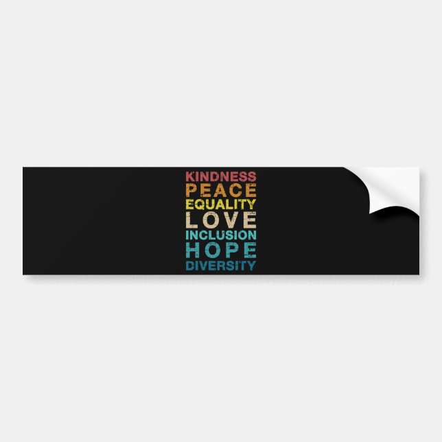 Kindness love diversity vintage LGBT pride Bumper Sticker (Front)