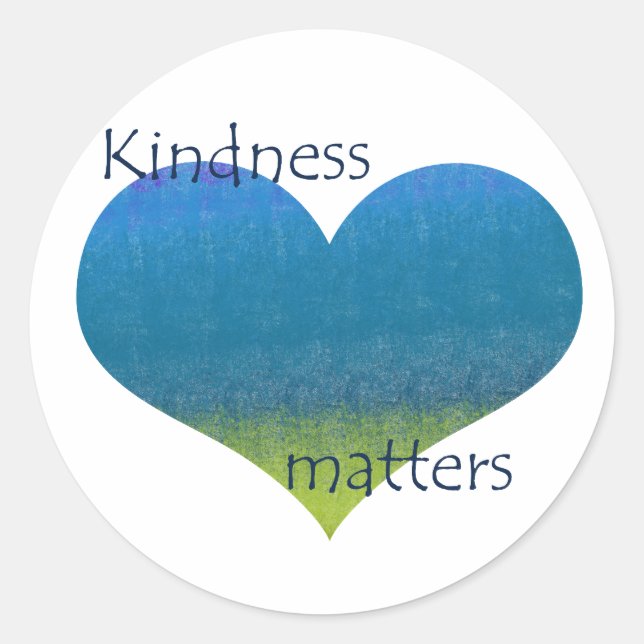 Kindness Matters Heart Classic Round Sticker (Front)