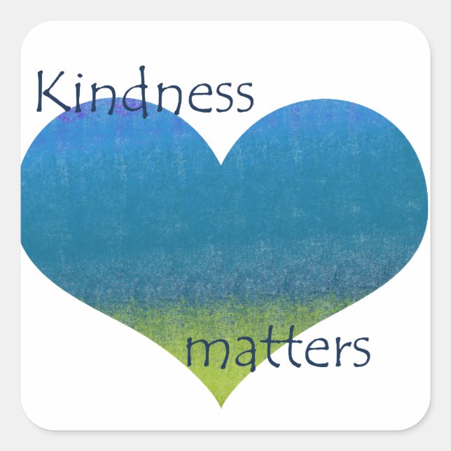 Kindness Matters Heart Square Sticker (Front)