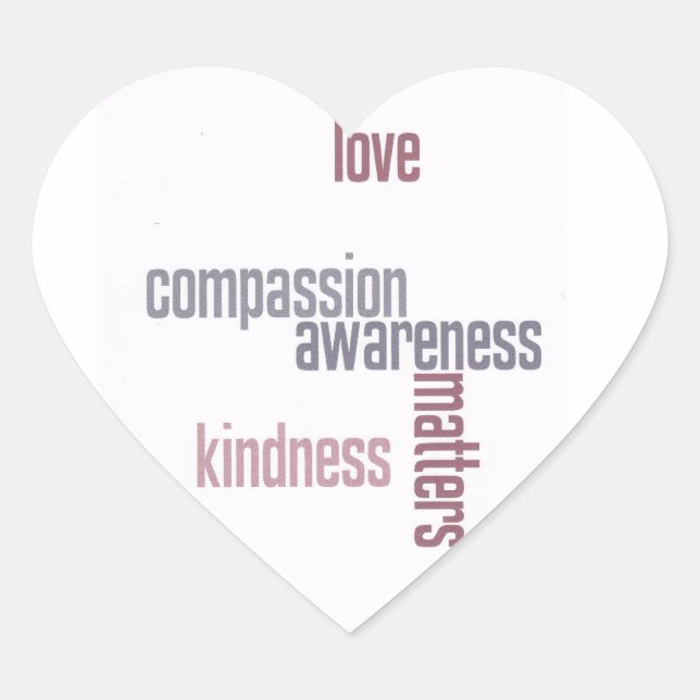 Kindness Matters Heart Sticker (Front)