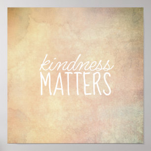 kindness matters quote vintage look  watercolor poster