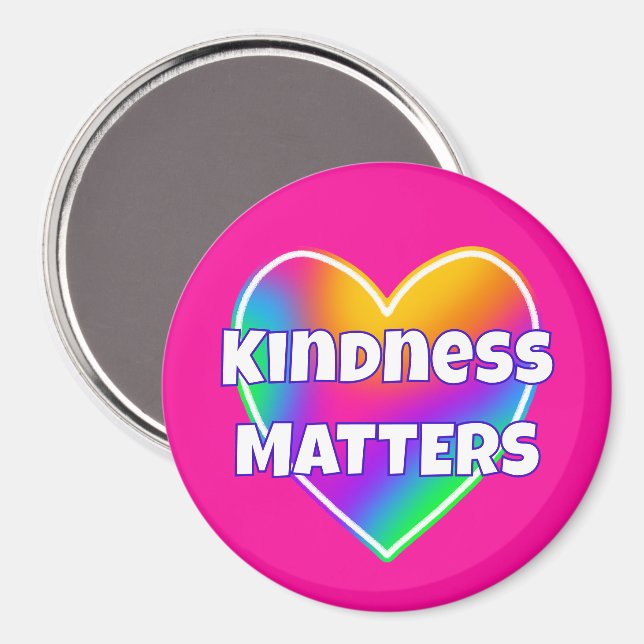 Kindness Matters Rainbow Heart Magnet (Front/Back)