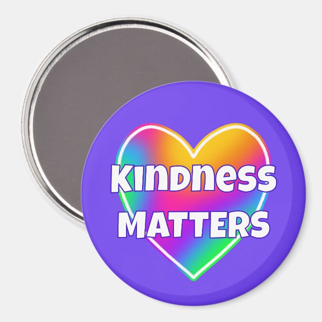 Kindness Matters Rainbow Heart Magnet (Front/Back)