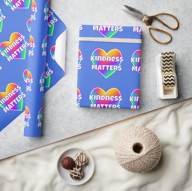 Kindness Matters Rainbow Heart Wrapping Paper (Crafts)