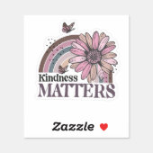 Kindness Matters Retro Butterfly Boho Rainbow (Sheet)