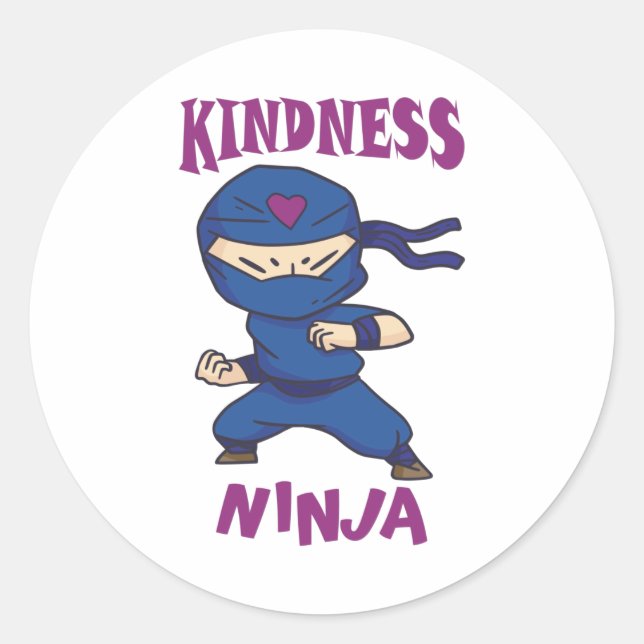 Kindness Ninja, Fight against Bullying Classic Round Sticker (Front)