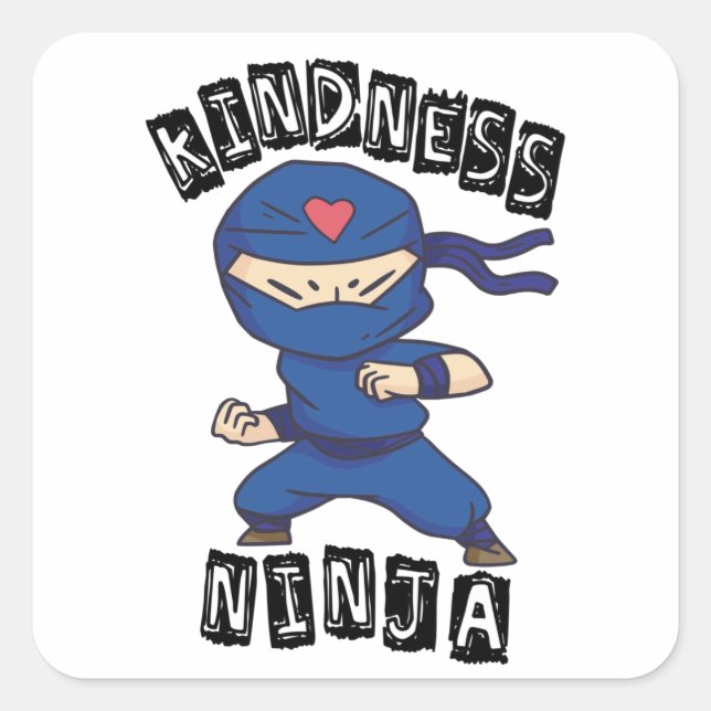 Kindness Ninja, Fight against Bullying Square Sticker (Front)
