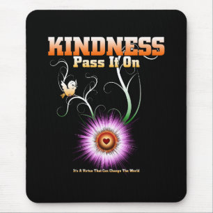 KINDNESS - Pass It On Starburst Heart Mouse Pad