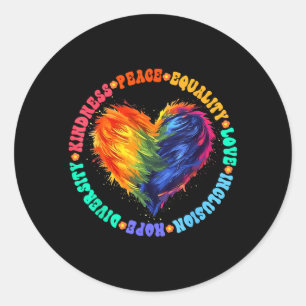 Kindness Peace Equality Love Hope Diversity Human Classic Round Sticker
