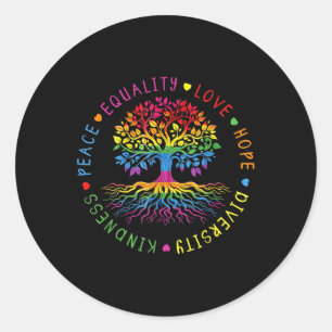 Kindness Peace Equality Love Hope Diversity Human Classic Round Sticker
