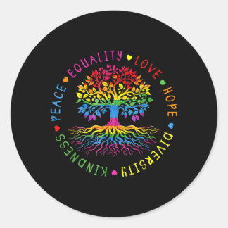 Kindness Peace Equality Love Hope Diversity Human Classic Round Sticker