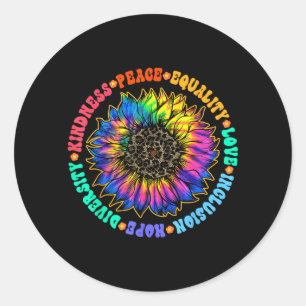 Kindness Peace Equality Love Hope Diversity Human Classic Round Sticker